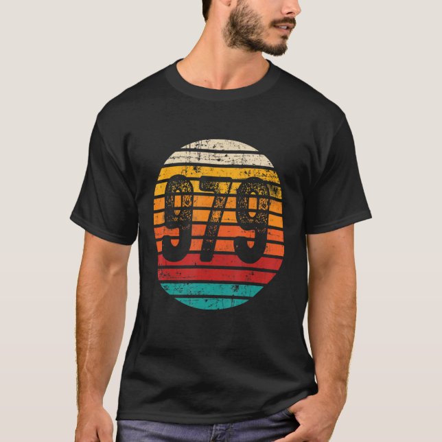 Vintager Sonnenuntergang 979-Bereichscode T-Shirt (Vorderseite)