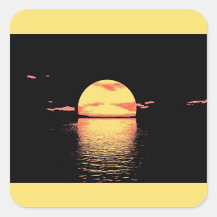 Vintager Sonnenuntergang - Aufkleber