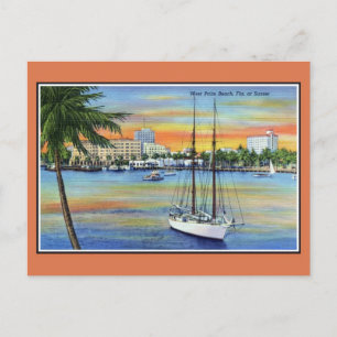 Vintager Sonnenuntergang in West Palm Beach Florid Postkarte