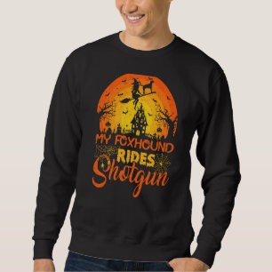Vintager Sonnenuntergang mein Foxhound Hundeschlit Sweatshirt