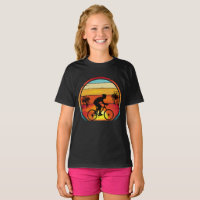 Vintager Sonnenuntergang Radfahrer T-Shir