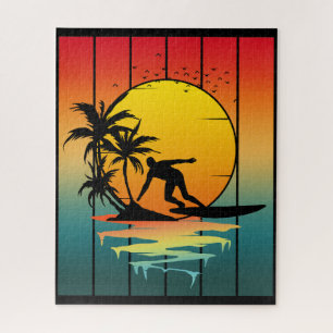 Vintager Sonnenuntergang Surfer Surf
