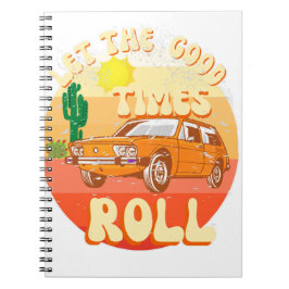 Vintager Sonnenuntergang und Oldtimer Notizblock