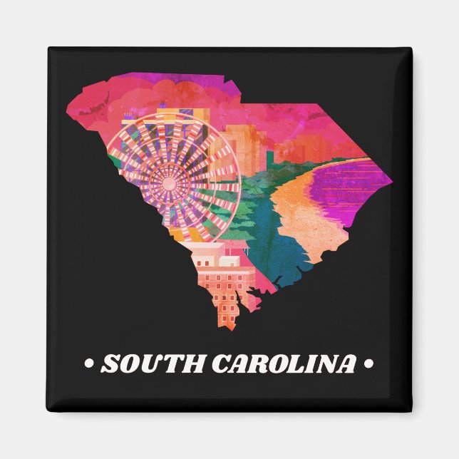 Vintager South Carolina Staaten Magnet (Vorne)