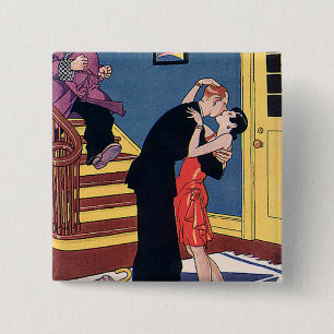 Vintager Spaß, Liebe und Romantik, Spätnachts Kuss Button
