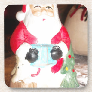 Vintager Spaß Weihnachten mit Schneekunst Getränkeuntersetzer