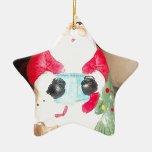 Vintager Spaß Weihnachten mit Schneekunst Keramik Ornament