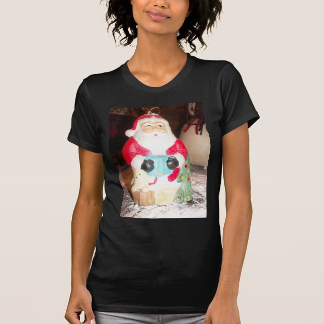 Vintager Spaß Weihnachten mit Schneekunst T-Shirt (Vorderseite)