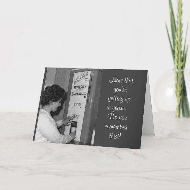 Vintager Spaß Whiskey Dispenser Karte (Vorderseite)