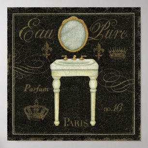 Vintager Spiegel und Sink Poster