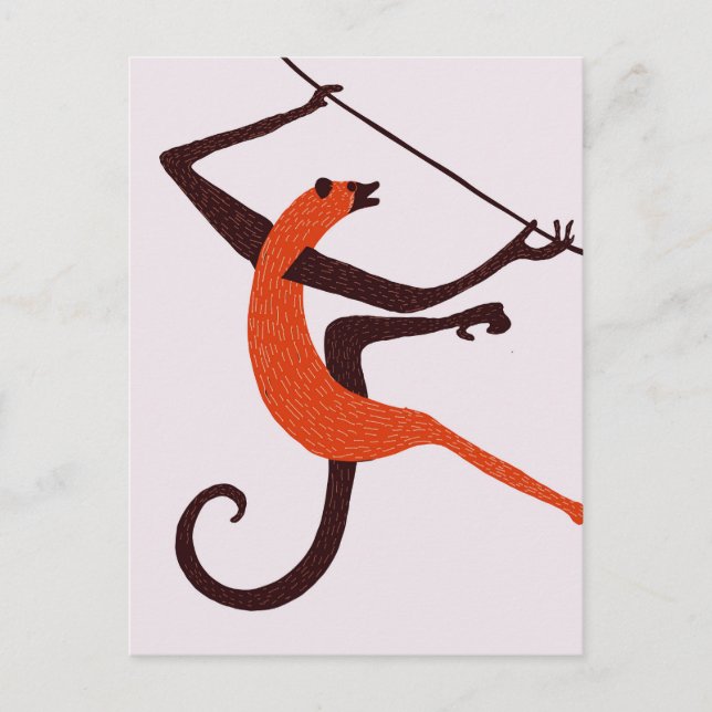 Vintager Spielaffe Postkarte (Vorderseite)