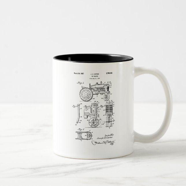Vintager Spielzeug-Bauernhof-Traktor des Zweifarbige Tasse (Rechts)