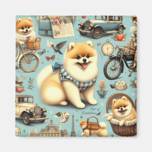 Vintager Spitz Nahtlose Illustration Magnet