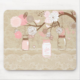 Vintager Spitze-u. Leinwand-Maurer-Glas-Baum Mousepad