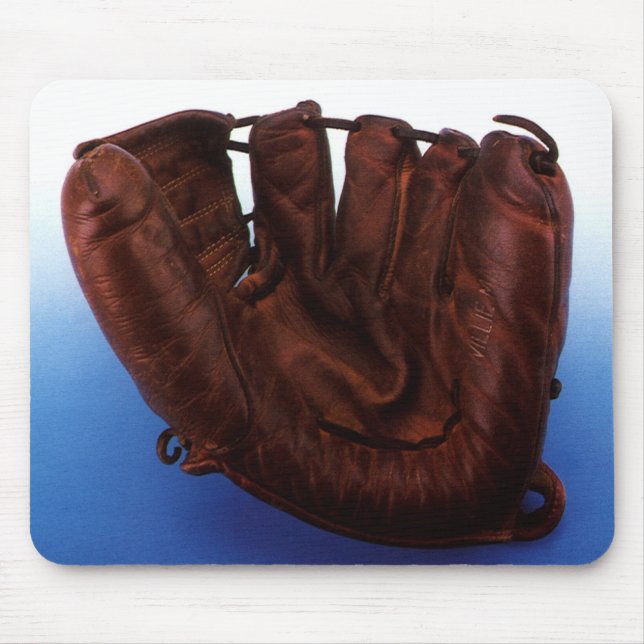 Vintager Sport, antiker Lederhandschuh, Baseballha Mousepad (Vorne)