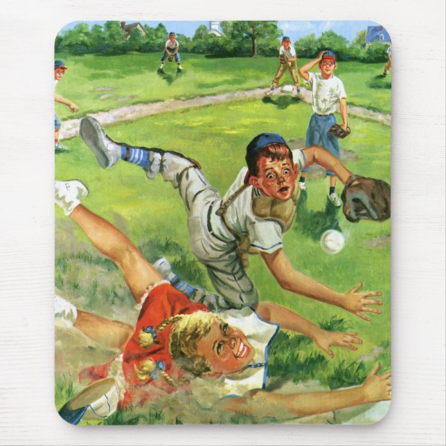 Vintager Sportbaseball, Kinderteams Mousepad (Vorne)