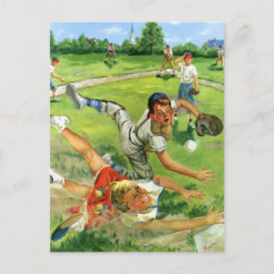 Vintager Sportbaseball, Kinderteams Postkarte
