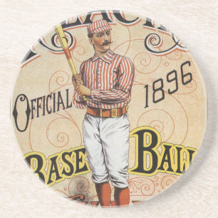 Vintager Sportbaseball, Reach's Guide Cover Art Sandstein Untersetzer