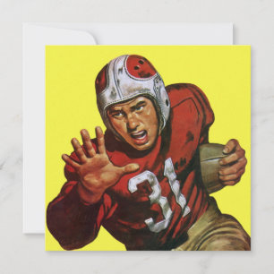 Vintager Sportfußball-Spieler, der auf der Rücksei