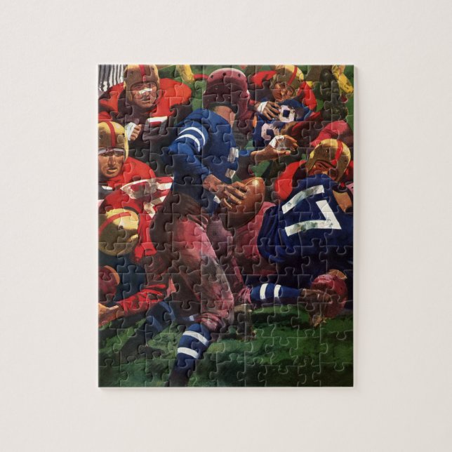 Vintager Sportfußballspieler Quarterback (Vertikal)