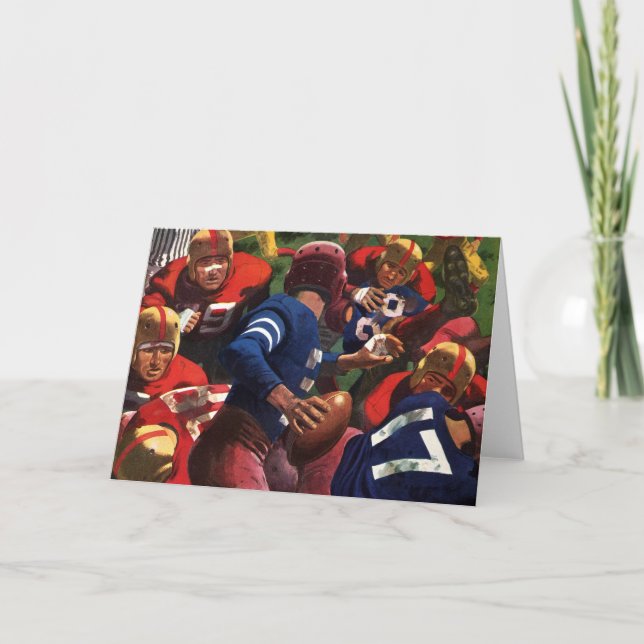 Vintager Sportfußballspieler Quarterback Karte (Vorderseite)