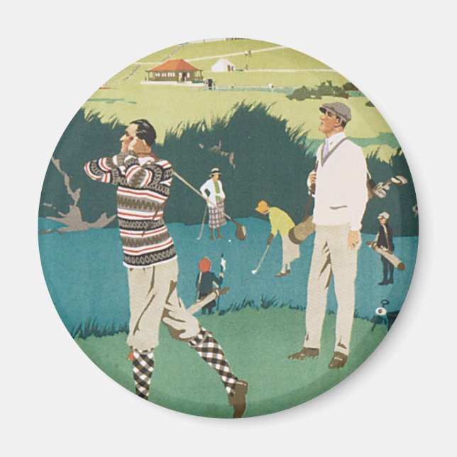 Vintager Sportgolf in Schottland, Golfer Golfspiel Magnet (Vorne)