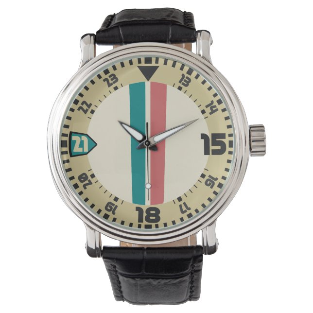 Vintager Sportstil Armbanduhr (Vorderseite)