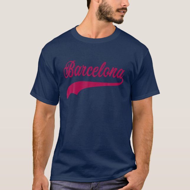 Vintager Sportstil in Barcelona T-Shirt (Vorderseite)
