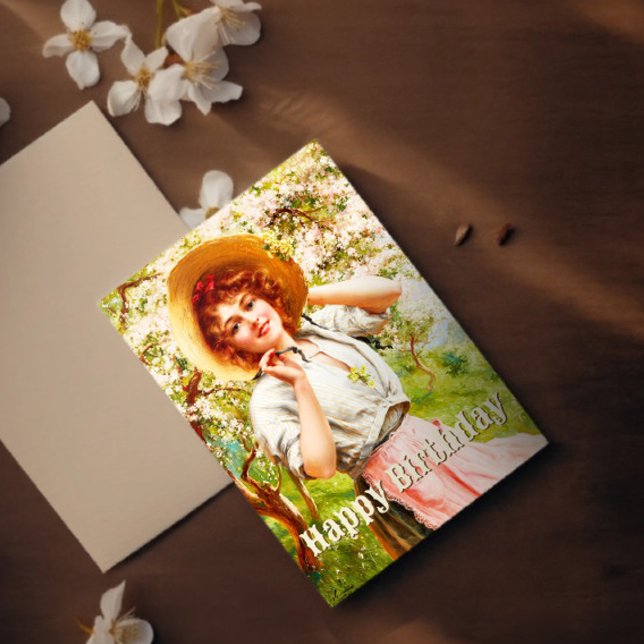 Vintager Springtime Emile Vernon Floral Geburtstag Postkarte (Von Creator hochgeladen)