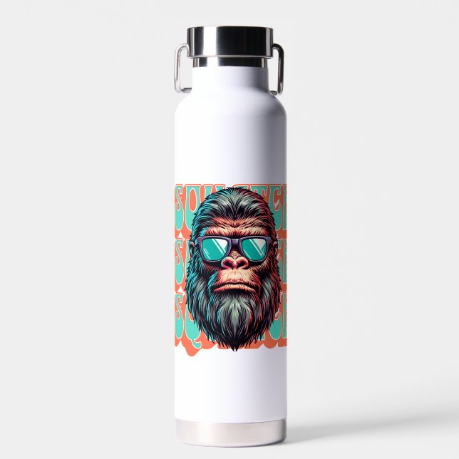 Vintager Squatch Retro Style Comic Pop Art Trinkflasche (Vorne)