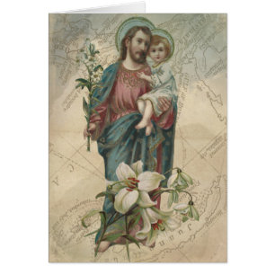 Vintager St. Joseph mit Kind Jesus Väter