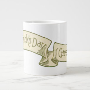 Vintager St. Patrick's Day Gruß Golden Banner Jumbo-Tasse