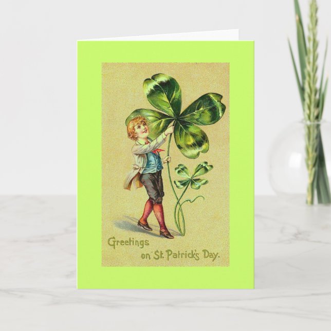 Vintager St. Patrick's Day Gruß Karte (Vorderseite)