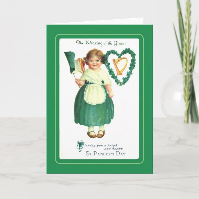 Vintager St. Patrick's Day Karte (Vorderseite)