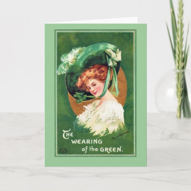 Vintager St. Patrick's Day Notecard Karte (Vorderseite)