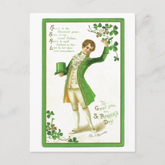 Vintager ST. Patricks Day Postcard Postkarte (Vorderseite)