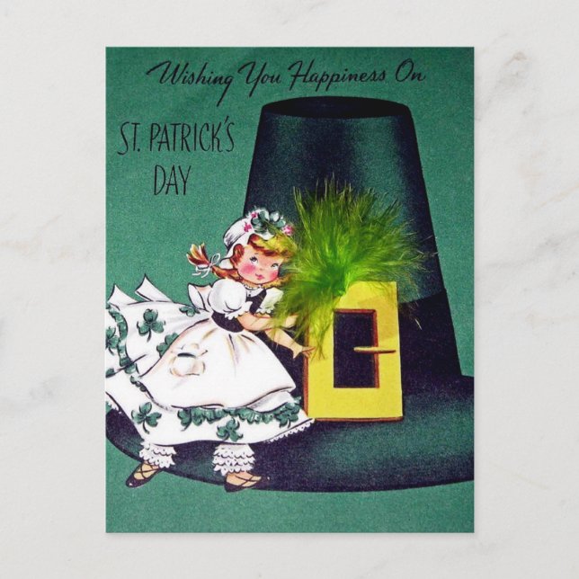 Vintager St. Patrick's Day Postkarte (Vorderseite)
