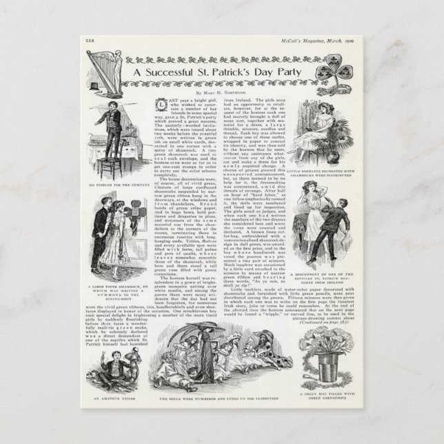 Vintager St. Patrick's Day Postkarte (Vorderseite)