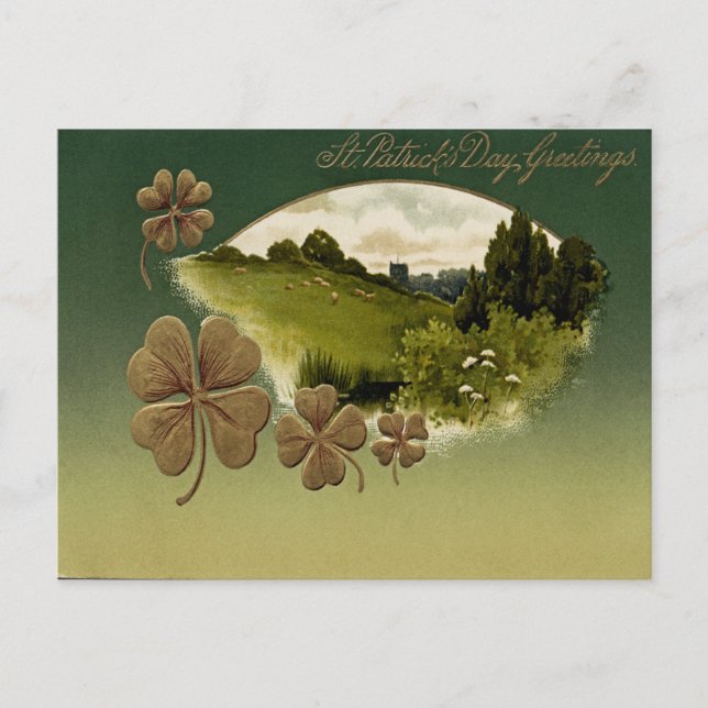 Vintager St. Patrick's Day Postkarte (Vorderseite)