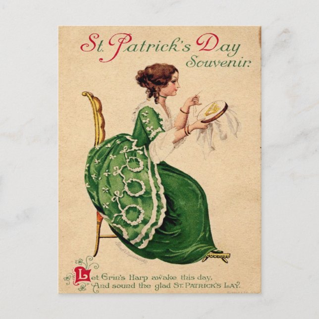 Vintager St. Patrick's Day Postkarte (Vorderseite)