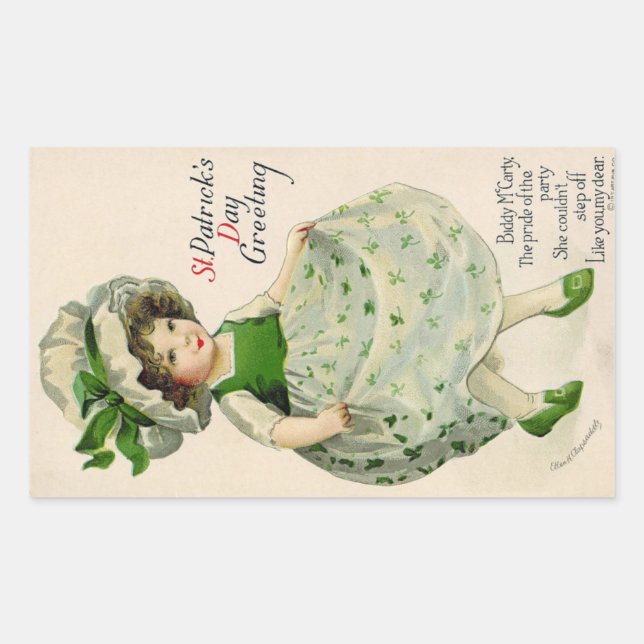 Vintager St. Patrick's Day Rechteckiger Aufkleber (Vorderseite)