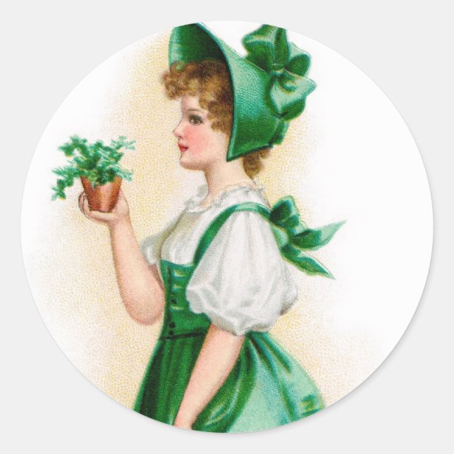 Vintager St. Patrick's Day Sticker (Vorderseite)
