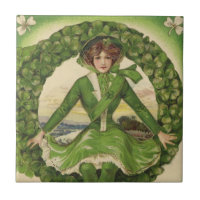 Vintager St. Patrick's Day, Wreath mit Irish Lass