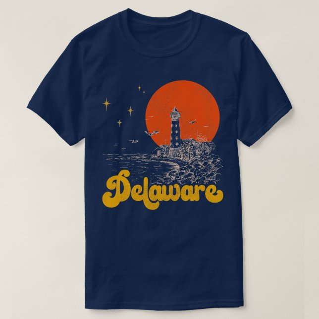 Vintager Staat von Delaware Mitte Jh. T-Shirt (Design vorne)