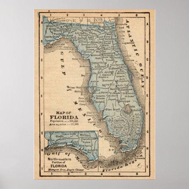 Vintager Staat von Florida Poster (Vorne)