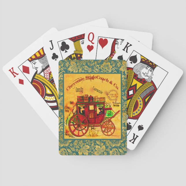 Vintager StageCoach-Spielkarten durch Künstler Spielkarten (Rückseite)
