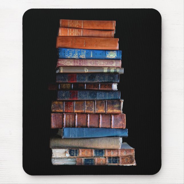Vintager Stapel alter Bücher Mousepad (Vorne)