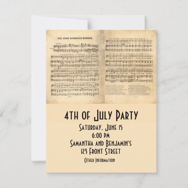 Vintager Star Spangled Banner Song Sheet Texte (Vorderseite)
