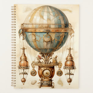 Vintager Steampunk Blue Hot Air Ballon (3) Planer