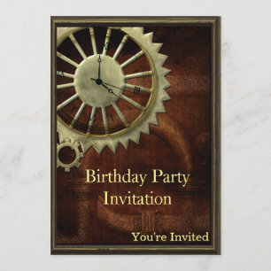 Vintager Steampunk Geburtstag Einladung